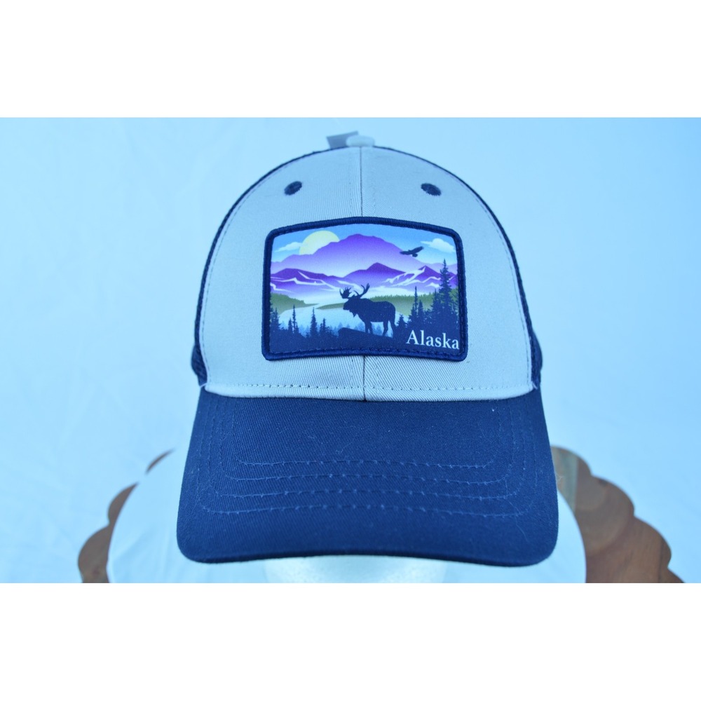 Alaska Outpost Moose Blue Adjustable Hat